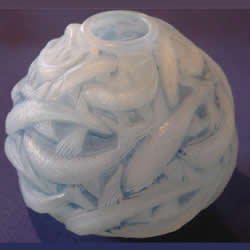 Oleron R Lalique Opalescent Vaes by Rene Lalique with Rim Missing