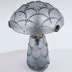 Rene Lalique Perles Bowl And Perles Perfume Bottle Assemblde With Later Hardware To Create A Lamp