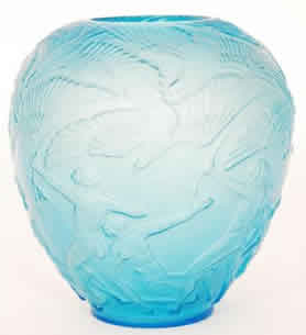 Archers Vase Fake With No Neck In Light Blue Glass