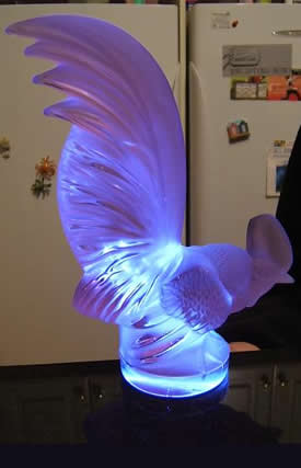 Coq Nain Rene Lalique Mascot Fake In Amethyst Glass