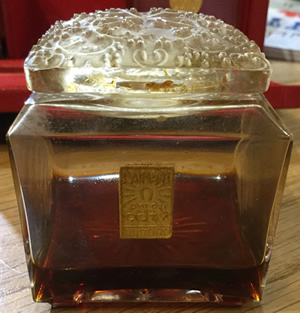 La Jacee Bottle Close Copy Made By Coty of the Rene Lalique Original Labeled For The Fragrance L'Aimant