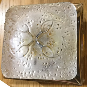 La Jacee Bottle Close Copy Made By Coty of the Rene Lalique Original Showing The Stopper From Above