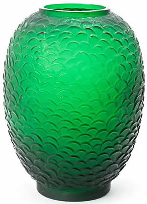 Ecailles Vase Close Copy Fake of Rene Lalique Design