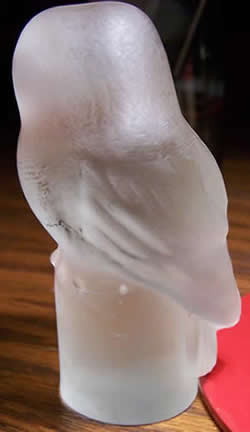 Copy of Rene Lalique Owl Paperweight - View From the Back