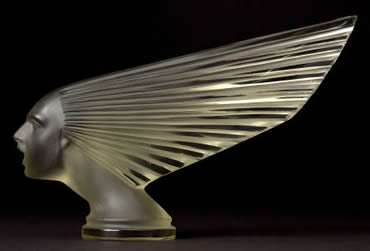 Victorie Pale Green Persons Majestic Car Mascot: A Copy Of A Rene Lalique Design