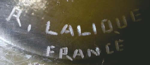 Rene Lalique Signature on an Albert Vase