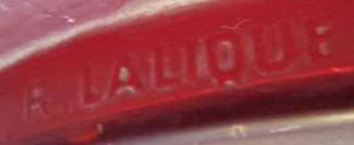 Rene Lalique Signature On A Poissons Vase On Side Of Base