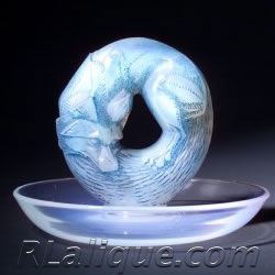 R Lalique Opalescent Renard Ashtray By Rene Lalique Alaska Fox R.Lalique Ashtray by Rene Lalique