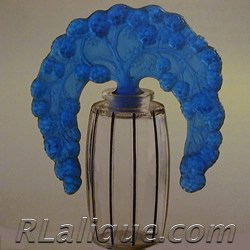 R.Lalique Bouchon Mures Blue Tiara Stopper Perfume Bottle