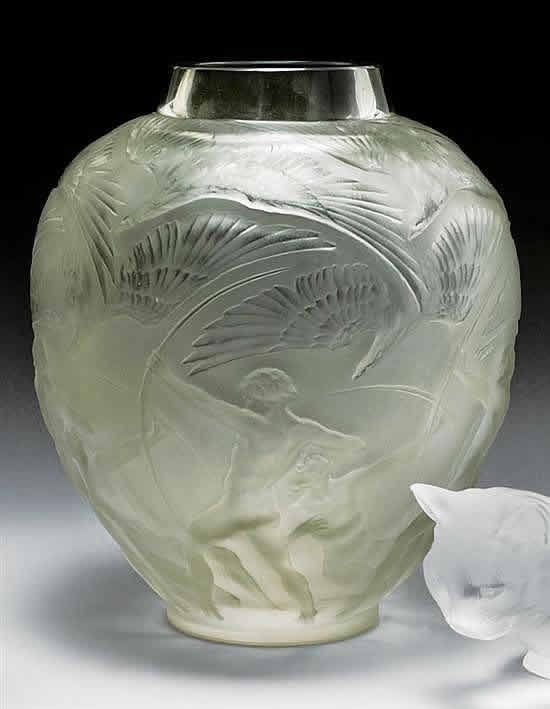 Rene Lalique Vase Archers