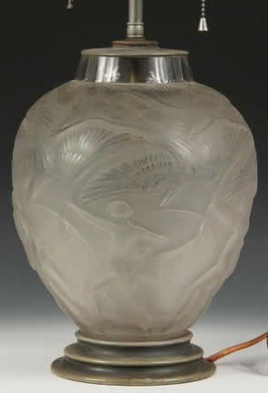 Rene Lalique Archers Vase Lamp