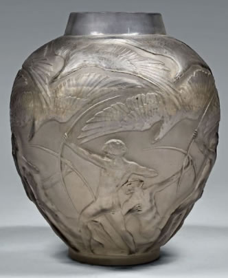 Rene Lalique Vase Archers
