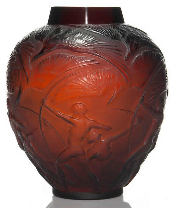 Rene Lalique Vase Archers