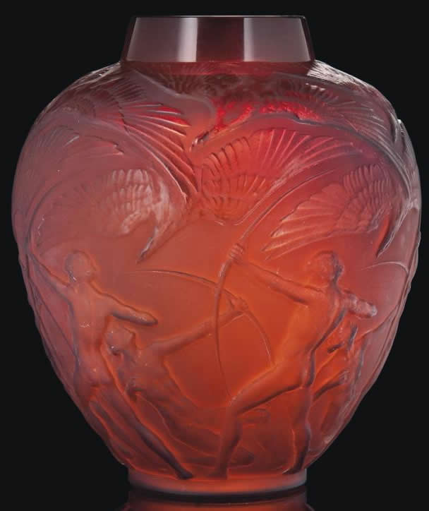Rene Lalique Vase Archers
