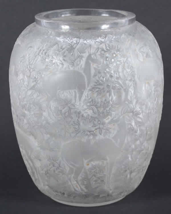 Rene Lalique Vase Biches