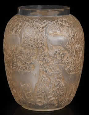 Rene Lalique Vase Biches