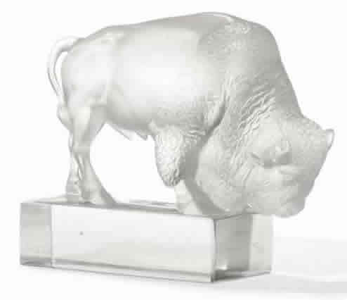 Rene Lalique Paperweight Bison