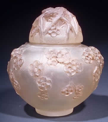 Rene Lalique Branches Fleurs Couvercle Branches Cire Perdue Vase