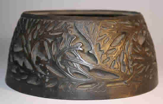 Rene Lalique Leafs Bronze Base