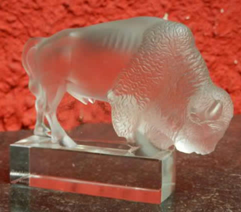 Rene Lalique Paperweight Buffalo