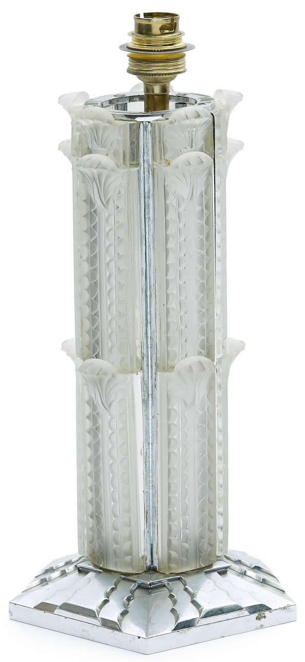 Rene Lalique Chardons Chambranle Rainure Lamp