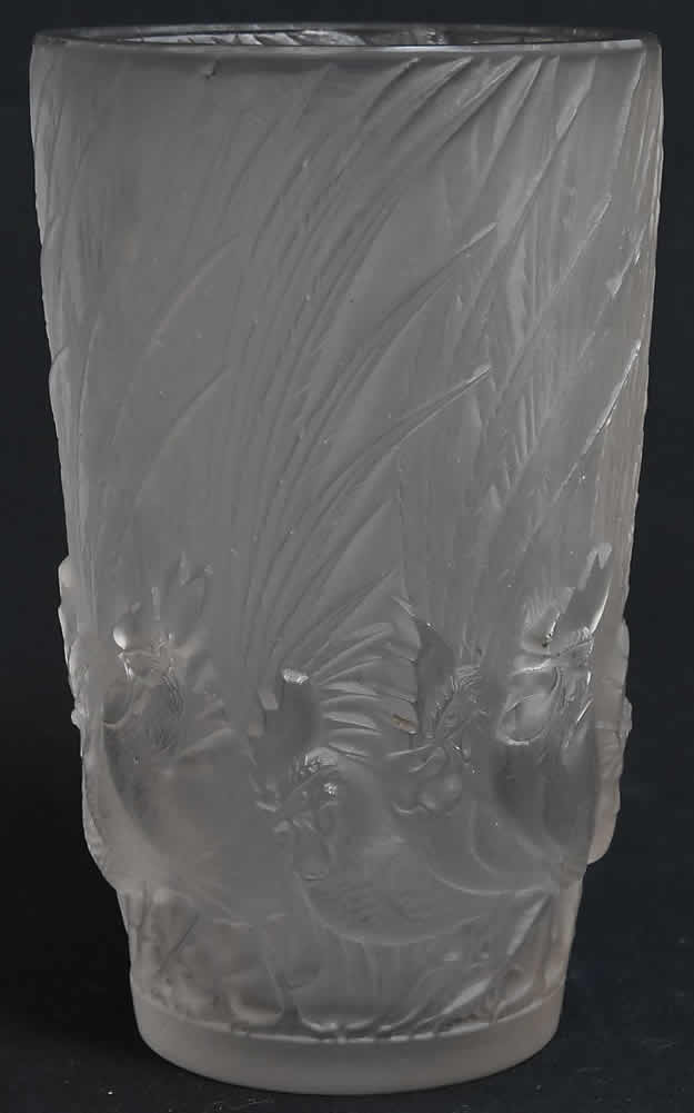 Rene Lalique Vase Coqs Et Plumes