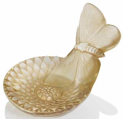 Rene Lalique Ashtray Dahlia Et Papillon