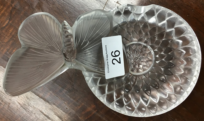 Rene Lalique Ashtray Dahlia et Papillon