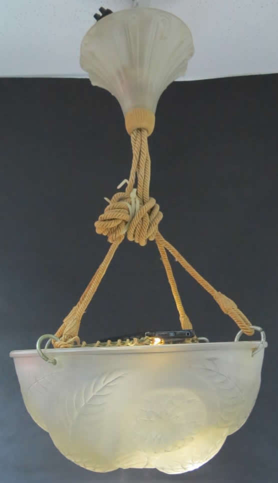 Rene Lalique Hanging Light Fixture Dahlias