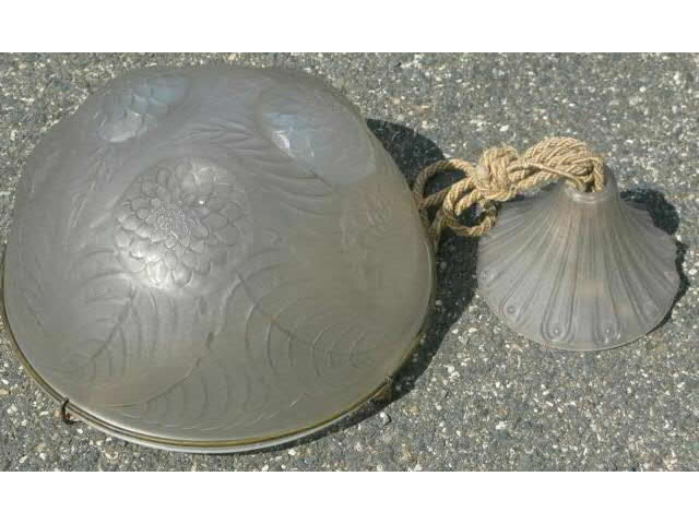 Rene Lalique Light Fixture Dahlias