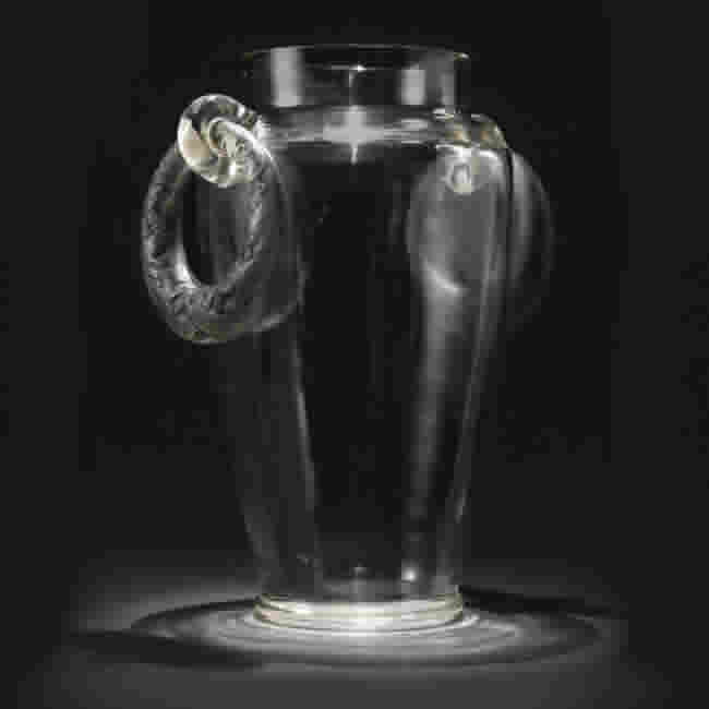 Rene Lalique Vase Deux Anneaux Lezards