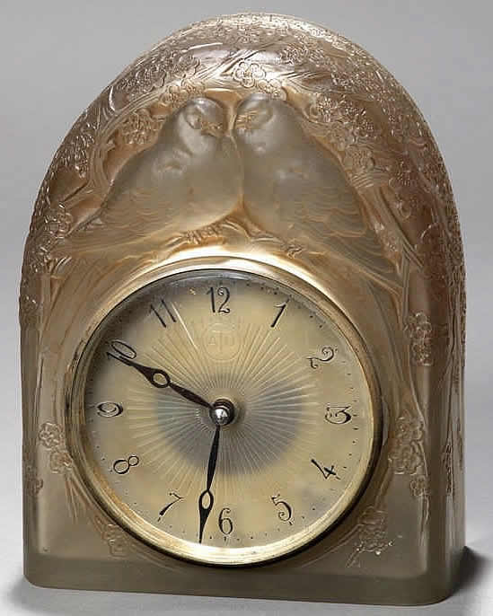 Rene Lalique Clock Deux Colombes