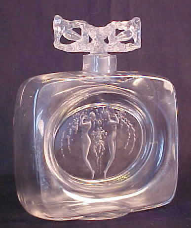 Rene Lalique Perfume Bottle Deux Figurines Bouchon Figurines