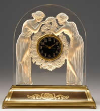 Rene Lalique Clock Deux Figurines