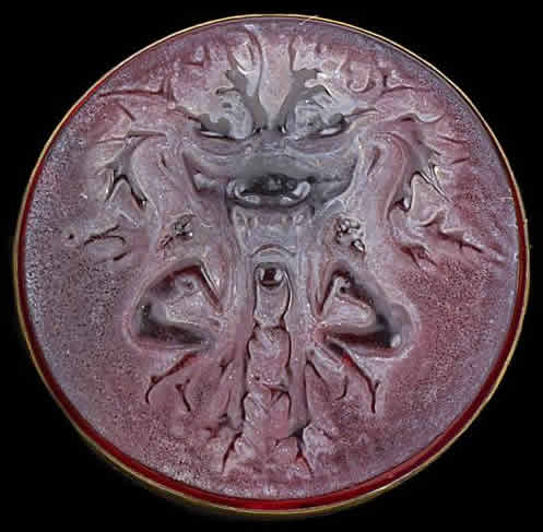 Rene Lalique Deux Figurines et Masque Brooch