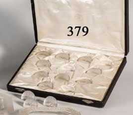 Rene Lalique Menu Holder Feuilles