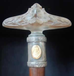 Rene Lalique Cane Handle Fleurs