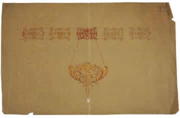 Rene Lalique Floral Caryatid Necklace Drawing