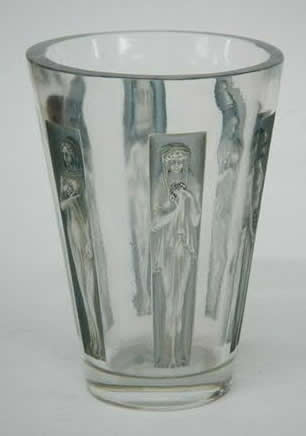 Rene Lalique Vase Goblet Six Figurines