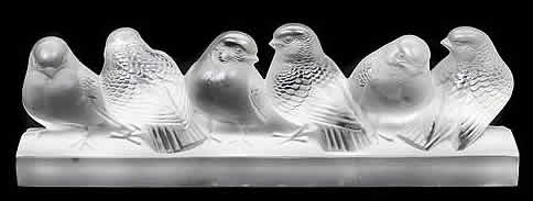 Rene Lalique Decoraton Groupe De Six Moineaux