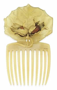 Rene Lalique Hazel Leaf And Chestnuts Comb