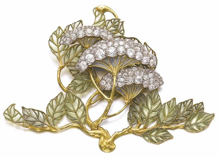 Rene Lalique Hydrangea Petiolaris Brooch