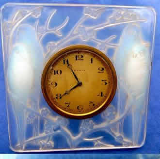 Rene Lalique Table Clock Inseparables