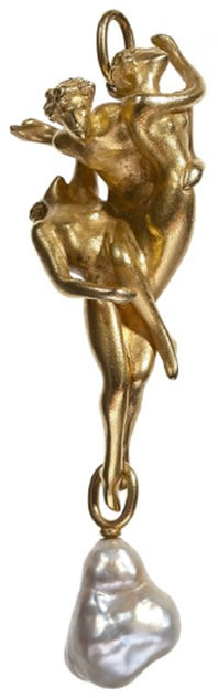 Rene Lalique La Chute Des Damnes Pendant