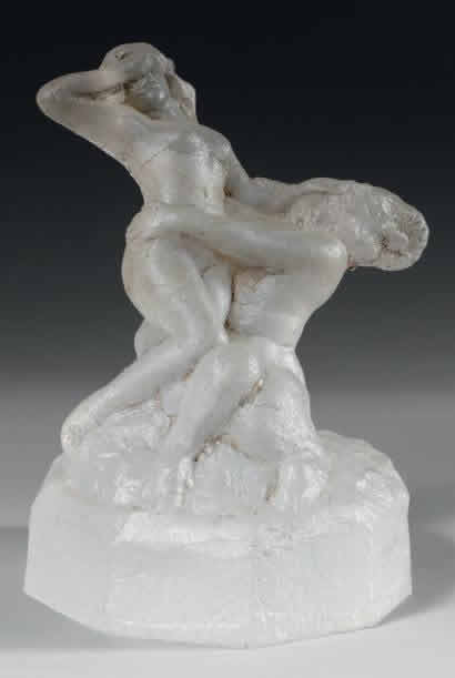 Rene Lalique Le Baiser Du Faune Cire Perdue Statue