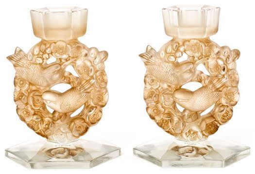 Rene Lalique Candlestick Mesanges