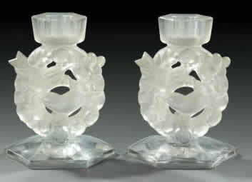 Rene Lalique Candlestick Mesanges