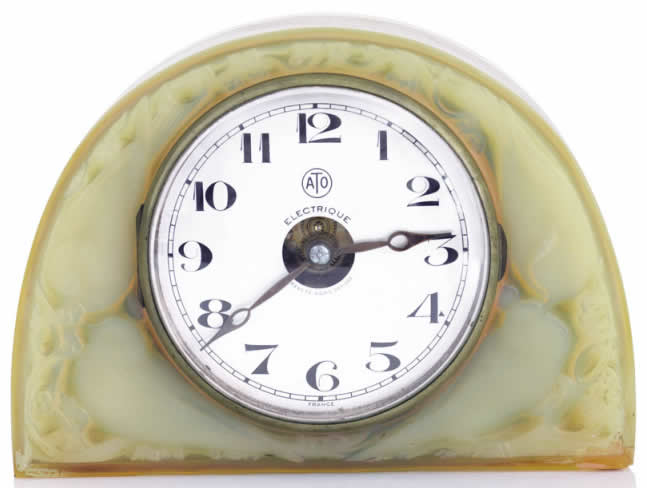 Rene Lalique Clock Moineaux