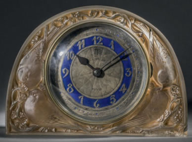 Rene Lalique Clock Moineaux