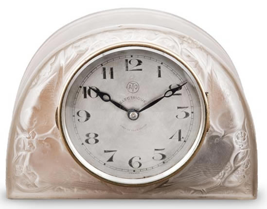 Rene Lalique Clock Moineaux